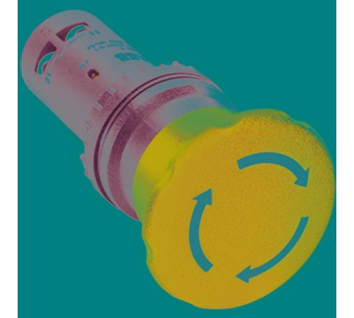 Кнопка CE4T-10R-11 аварийного останова с фикс. 1НО1НЗ отпускание поворотом 40мм  1SFA619550R1071  ABB