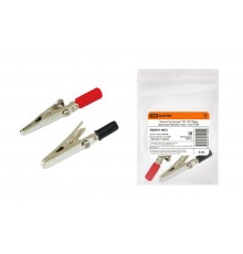 Зажим "крокодил" ЗК 10А 50мм красный/черный (1шт+1шт)  SQ0541-0021  TDM