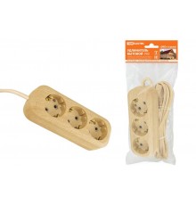 Удлинитель бытовой У03 3 гнезда, 5метров,2П+3, ПВС 3х1мм2 "Эко" (сосна) 16А/250В  SQ1303-2002  TDM