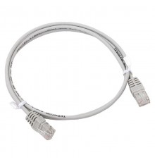Патч-корд TERACOM Cat.5E (1Гбит/с) неэкранированный UTP оболочка PVC серый (1м)  TRC-5EUTP-PVC-1M-GY  EKF