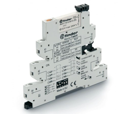Интерфейсный модуль, электромеханическое реле с таймером, серия MasterTimer (мультифункциональный: AI,DI,GI,SW,BE,CE,DE,EE); 1  398100120060  Finder