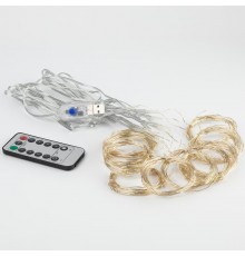 Гирлянда Занавес ЕGNIG - ZW с пультом, теплый белый, 300 LED, 3*3 м, с пультом, USB, 220 V, IP20  Б0055999  ЭРА
