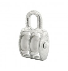 Блок для троса двойной оцинк. (нейлон.шкив) 20мм (1 шт) - ярлык ( 0,056 кг)  112729  Tech-KREP