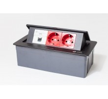 Люк на 3 поста(45*45)металл,чеоный,с пластиковой коробкой IP 40  300013  SPL