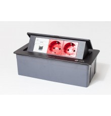 Люк на 3 поста(45*45)металл,чеоный,с пластиковой коробкой IP 40  300013  SPL