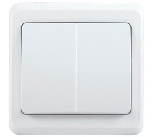 ВЕГА белый Выключатель 2-клавишный 10А ВС10-2-0-ВБ  EVV20-K01-10-DM  GENERICA