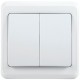 ВЕГА белый Выключатель 2-клавишный 10А ВС10-2-0-ВБ  EVV20-K01-10-DM  GENERICA