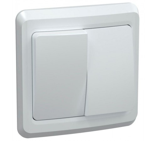 ВЕГА белый Выключатель 2-клавишный 10А ВС10-2-0-ВБ  EVV20-K01-10-DM  GENERICA