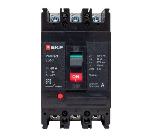 Выключатель автоматический LS63 15кА 3P 40А ProPact  mccb-63-15-3-40-ls  EKF