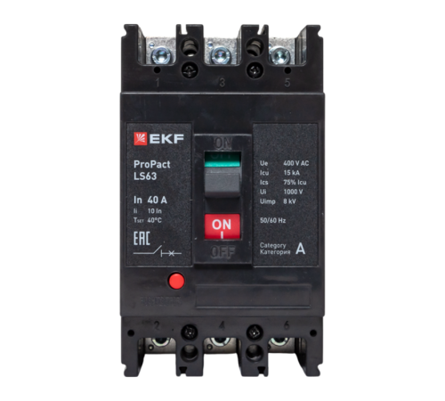 Выключатель автоматический LS63 15кА 3P 40А ProPact  mccb-63-15-3-40-ls  EKF