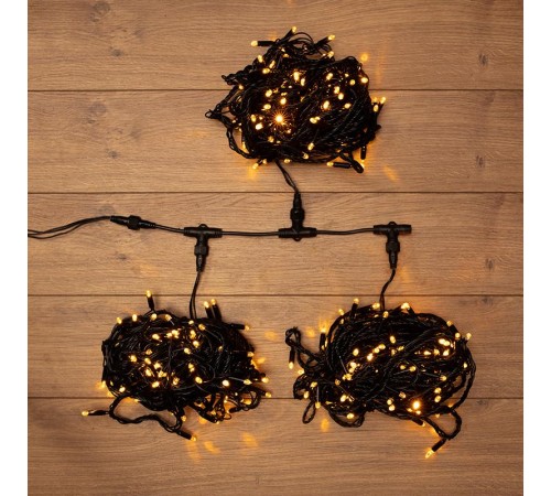 Гирлянда "LED ClipLight" 24V, 3 нити по 20 м, свечение с динамикой, цвет диодов Желтый  323-301  NEON-NIGHT