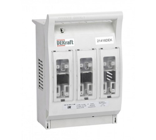 ПВР горизонтальный 250А 3ф отключение_1НО+1НЗ_навесной монтаж на шину_ПВР-102  21416DEK DEKraft