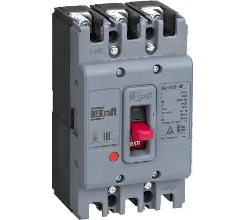 Сил. авт. выкл. 3P 225А 36кА  22755DEK  DEKraft