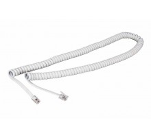 Телефонный шнур, витой трубочный RJ-10(4P-4C), длина 7 метров, белый  18-2071  REXANT