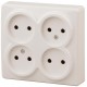 Розетка 11-2210-02  4х2P, 16АХ-250В, ОУ, Эксперт, Слоновая кость Б0020707  ЭРА