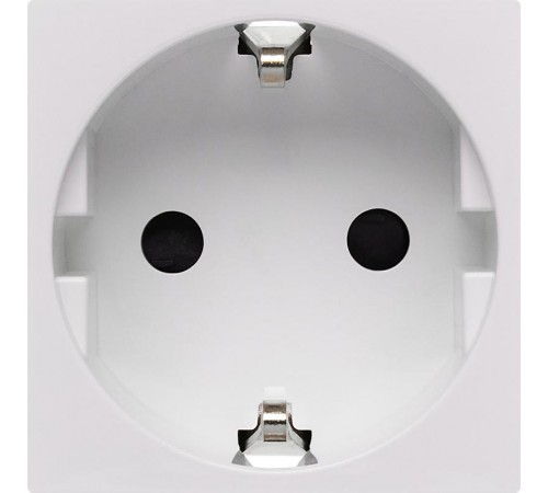 Розетка с заземлением, безвинтовые зажимы - со шторками 16А 250В - 90°- 2 модуля - белый  4521055  Daccord