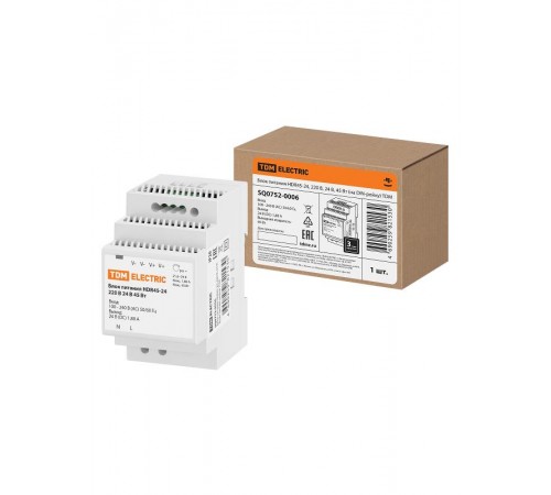 Блок питания HDR45-24, 220 В, 24 В, 45 Вт (на DIN-рейку)  SQ0752-0006  TDM