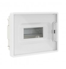 Щиток 8 мод встраиваемый FRAME, белый, с прозрачной дверцей, с 2 шинами  PEN на 6 и 8 отв.  F08B1WT  DKC