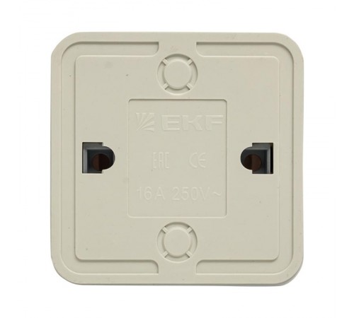 Рим Розетка 1-местная 16А с заземлением белая EKF  ENR16-028-10  EKF