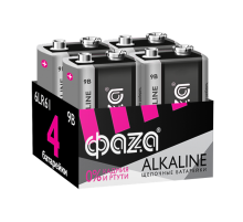 Батарейка "крона" LR61  Alkaline Pack-4  .5030602  ФАZА																														