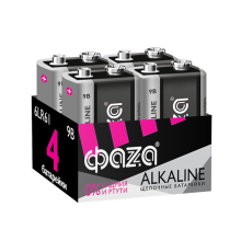 Батарейка "крона" LR61  Alkaline Pack-4  .5030602  ФАZА																														