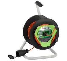 Удлинитель силовой  RP-1-2x0.75-30m на пластиковой катушке без заземления 1 розетка 30м ПВС 2х0,75мм2   Б0059768  ЭРА