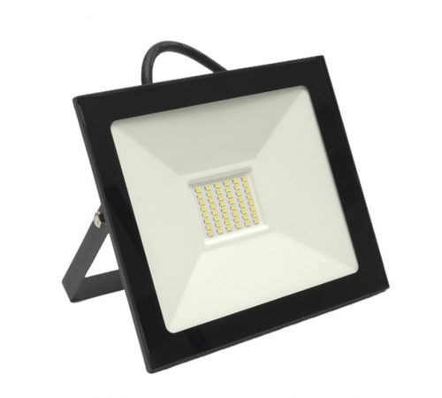 Прожектор светодиодный SFL90-50 2835 SMD 50W 6400K AC220V/50Hz IP65, черный в компактном корпусе, 205*30*160мм  55066  SAFFIT