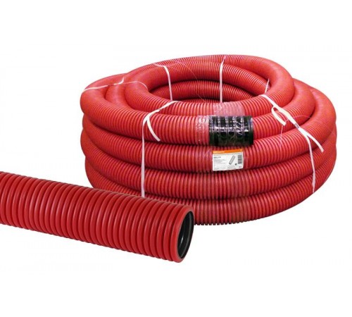 Труба гофрированная двустенная ПНД d 160 с зондом (50 м/уп.) красная  SQ0413-5160  TDM