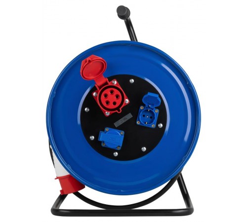 Удлинитель силовой IND380-RM-3e-5x4-50m-IP44 380В на катушке 3 розетки 1xCEE 5P/2xSCHUKO 50м КГ 5х4 32A IP44  Б0057314  ЭРА