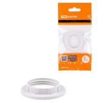 Кольцо для патрона Е14, термостойкий пластик, белый,  SQ0335-0163  TDM