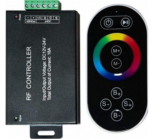 Контроллер для светодиодной ленты с П/У черный, LD55   18А12-24V (подходит для LS606,607) 137*137*51мм  21557  FERON