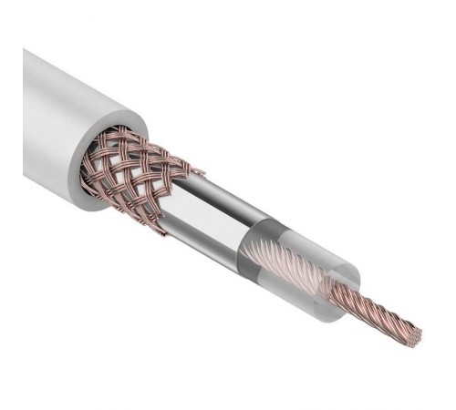 Кабель RG-58 A/U (50 Ом), Cu/Al/Cu 64 % (бухта 100 м) белый   01-2001  REXANT