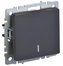 BRITE Выключатель 1-клавишный проходной с индикацией 10А ВС10-1-7-БрГ графит  BR-V12-1-10-K53  IEK