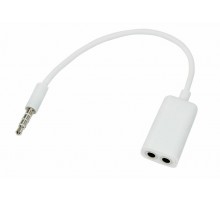 Аудиоразветвитель штекер 3,5 мм на 2 белый  18-1102  REXANT