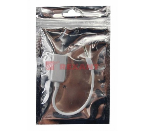 Аудиоразветвитель штекер 3,5 мм на 2 белый  18-1102  REXANT