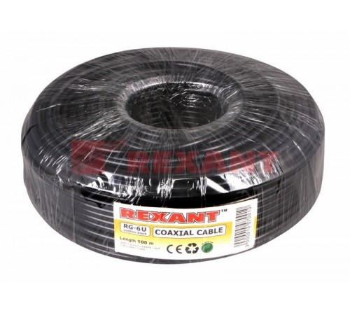 Кабель RG-6U, (64%), 75 Ом, 100м., OUTDOOR  01-2202  REXANT