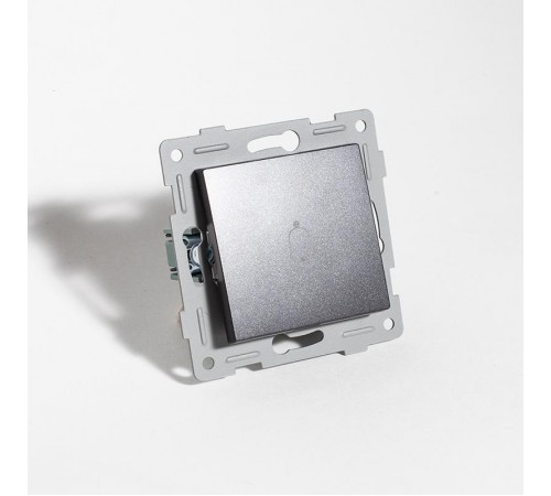 Выключатель самовозвратный звонкового типа, 10А, 220-250V (антрацит)  201126  SPL