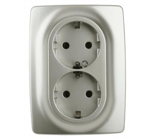 12-2108-15  Розетка 2-ая с заземлением со шторками, 16A-250В, IP20, Эра12, перламутр  Б0036451  ЭРА