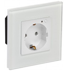 iTEQ SMART-розетка 16А WIFI+BLE стекл/р. з/ш. бел.  IT-R16SFWBG-K01  ONI