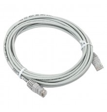 Патч-корд TERACOM Cat.5E (1Гбит/с) неэкранированный UTP оболочка PVC серый (5м)  TRC-5EUTP-PVC-5M-GY  EKF