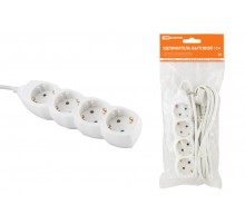 Удлинитель бытовой  У04  4 гнезда, 1,5метра, с заземлением, ПВС 3х1мм2  16А/250В   SQ1303-0010  TDM