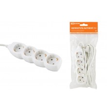 Удлинитель бытовой  У04  4 гнезда, 1,5метра, с заземлением, ПВС 3х1мм2  16А/250В   SQ1303-0010  TDM