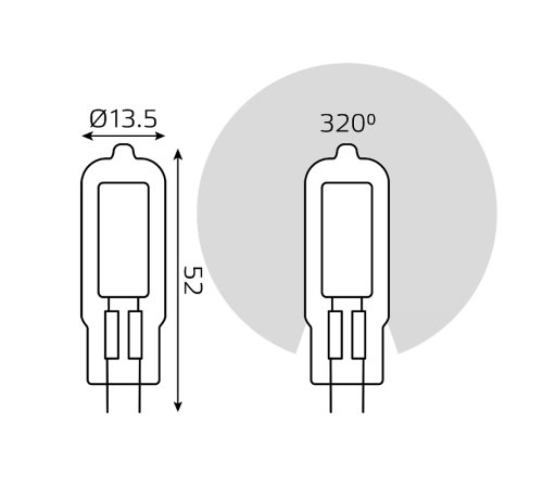 Лампа светодиодная LED G4 AC220-240V 5.5W 480lm3000K Glass  107807105  Gauss