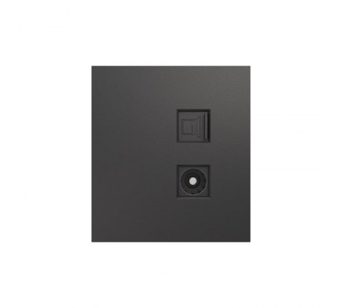 Розетка STRONG компьютерная RJ45 кат6 + TV с/у графит  KR-78-0722-6  KRANZ