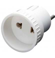 ADP10-05-20 Переходник сетевой б/з, 250В, 10A, белый  39005  STEKKER