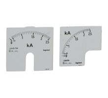 Измерительная шкала (1 круглая + 1 квадратная) для аналоговых амперметров - 0-2500 A  014626  Legrand