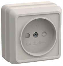 Октава кремовый Розетка 1-местная О/У б/з со шторками 10А РСш20-2-ОКм ERO13-K33-10-DC  IEK