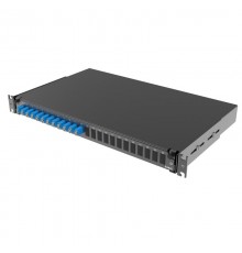 Оптическая полка выдвижная 1U с адатерами 12 х duplex LC OS2 в комплекте с лицевой панелью, пигтейлами, сплайс-кассет(ой/ами) и гильзами КДЗС  RNFP9D