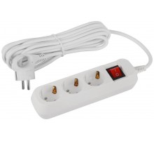 Удлинитель электрический ЭРА UDL-16-350-ES Greenline 3 розетки с заземлением с выключателем 5м ПВС 3x1мм2   Б0065066  ЭРА