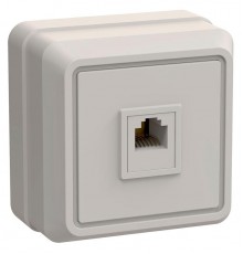 ОКТАВА кремовый Розетка 1-местная телефонная О/У РТ20-ОКм ETO10-K33-DC  GENERICA